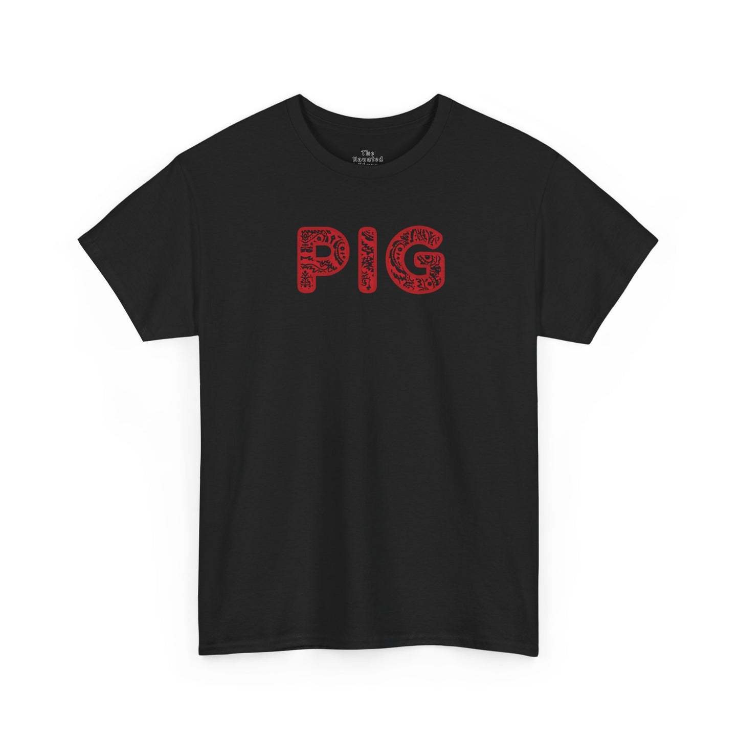 Gay Pig T-Shirt, Red Paisley Bandana Print Font