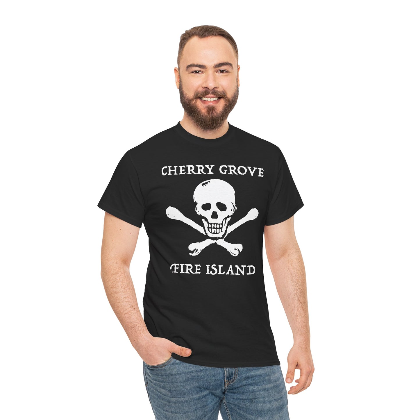 Cherry Grove Fire Island Tshirt – Skull Graphic Gay Pirate Tee