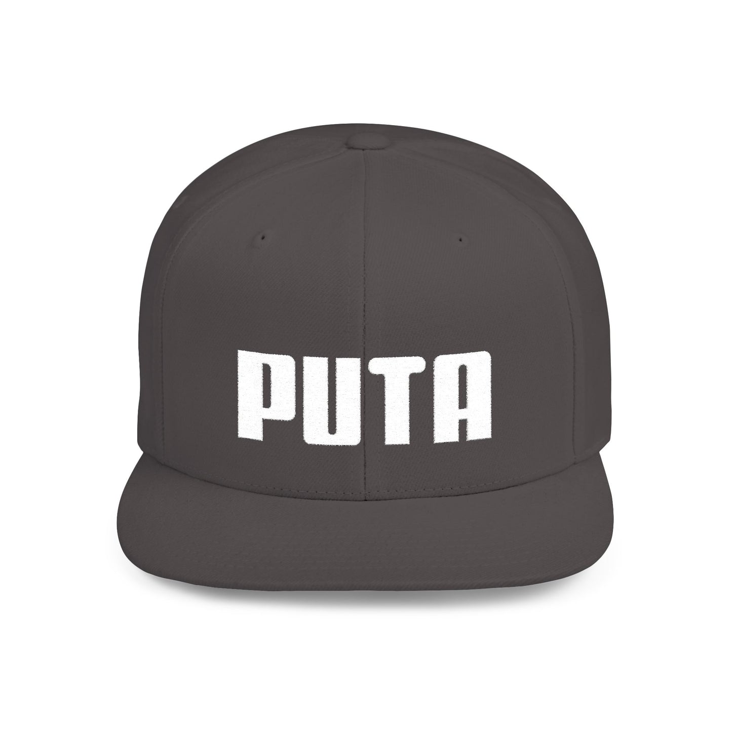 Puta - White Stitching - Flat Bill Snapback Hat