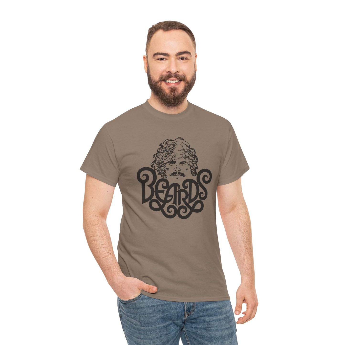 Beards Tshirt – Retro Gay Bear Tee with Vintage Script