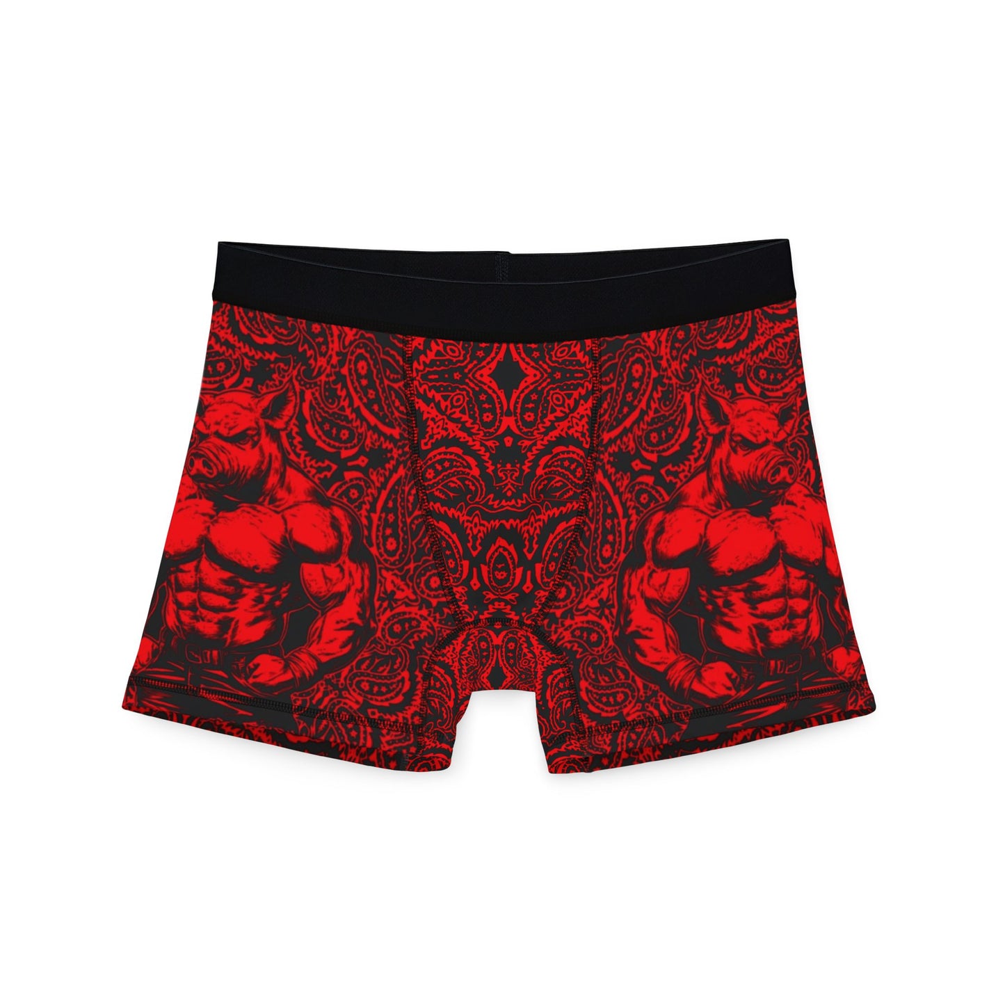 Pig Man - Red Paisley -  Men's Boxer Briefs