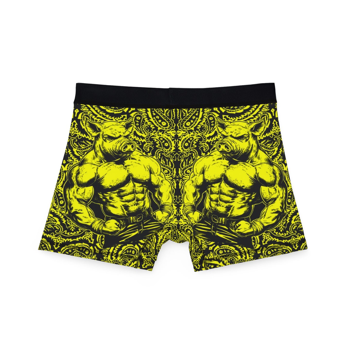 Pig Man - Yellow Paisley - Men's Boxer Briefs