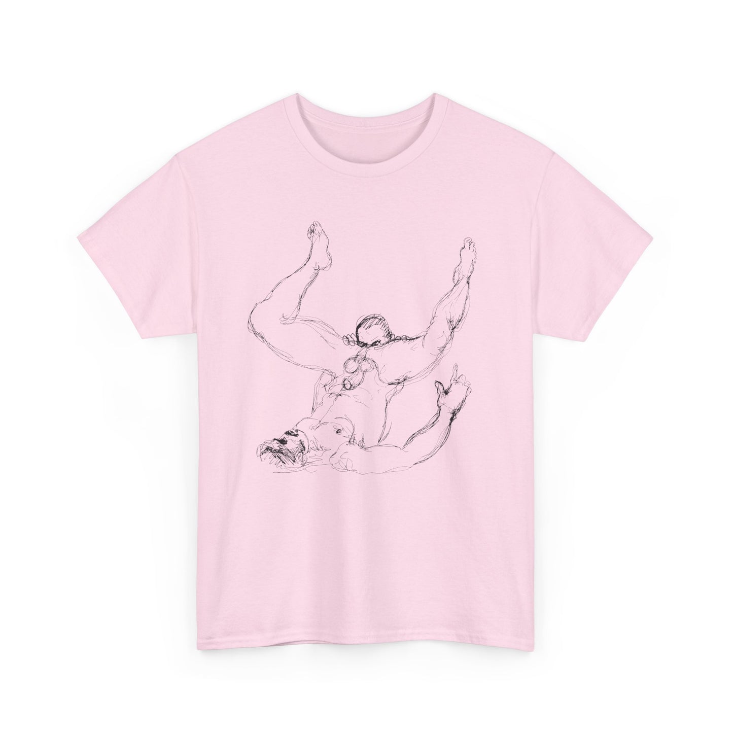 Gay Rimming Tshirt – Queer Erotic Art Tee with Line Drawing