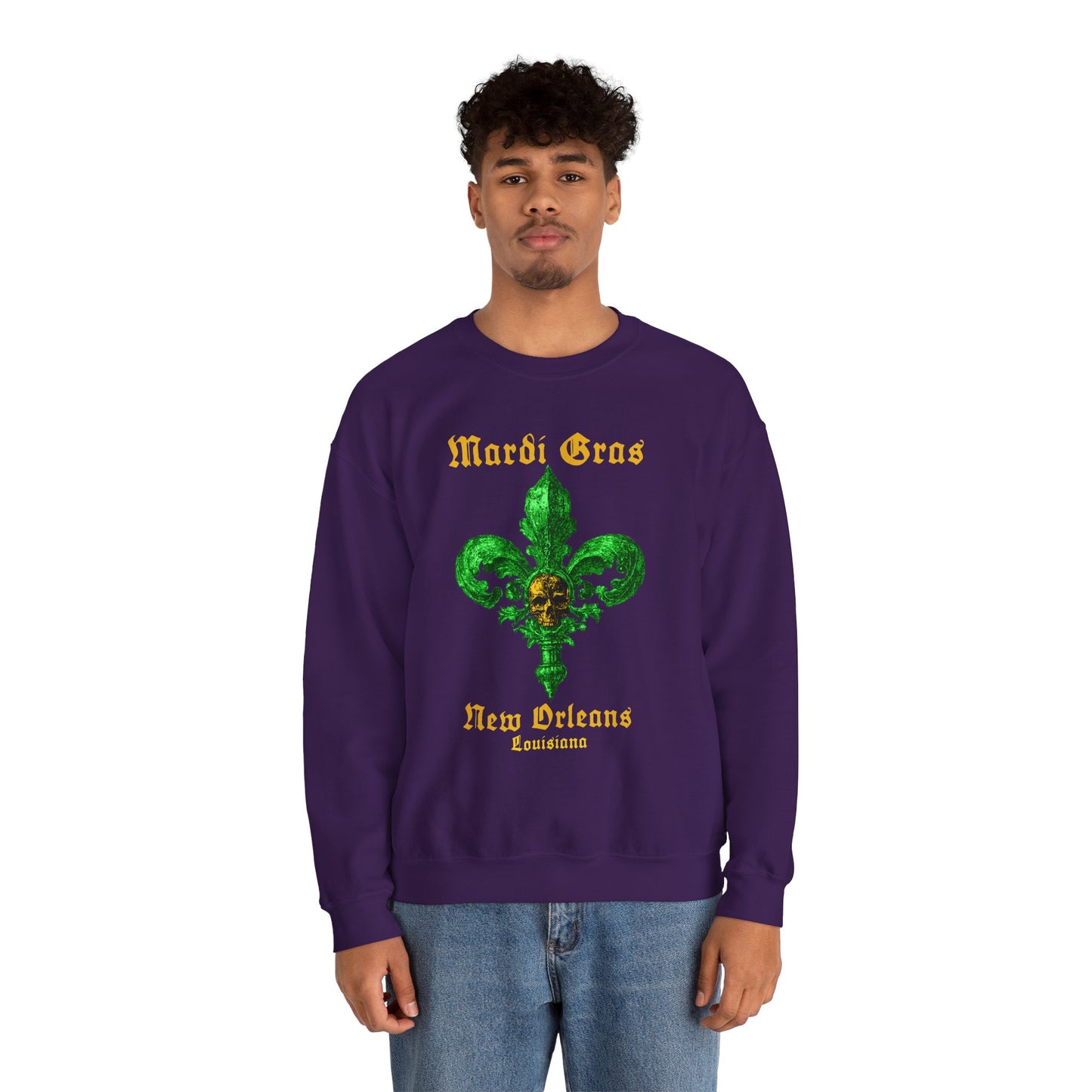 Mardi Gras Fleur De Lis with Skull - Sweatshirt
