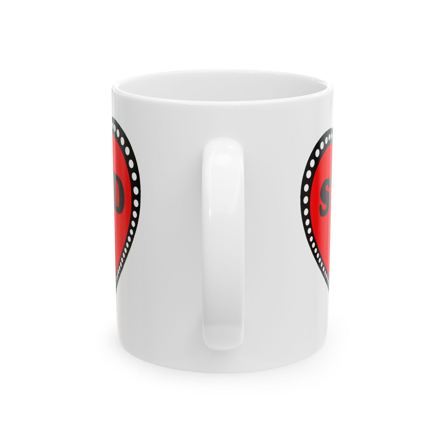 Stud Heart Mug, Retro Ceramic Coffee Cup, Valentine's Day Gift, 11oz, 15oz, Stud Lover Gift, Heart Shaped Sign Mug,