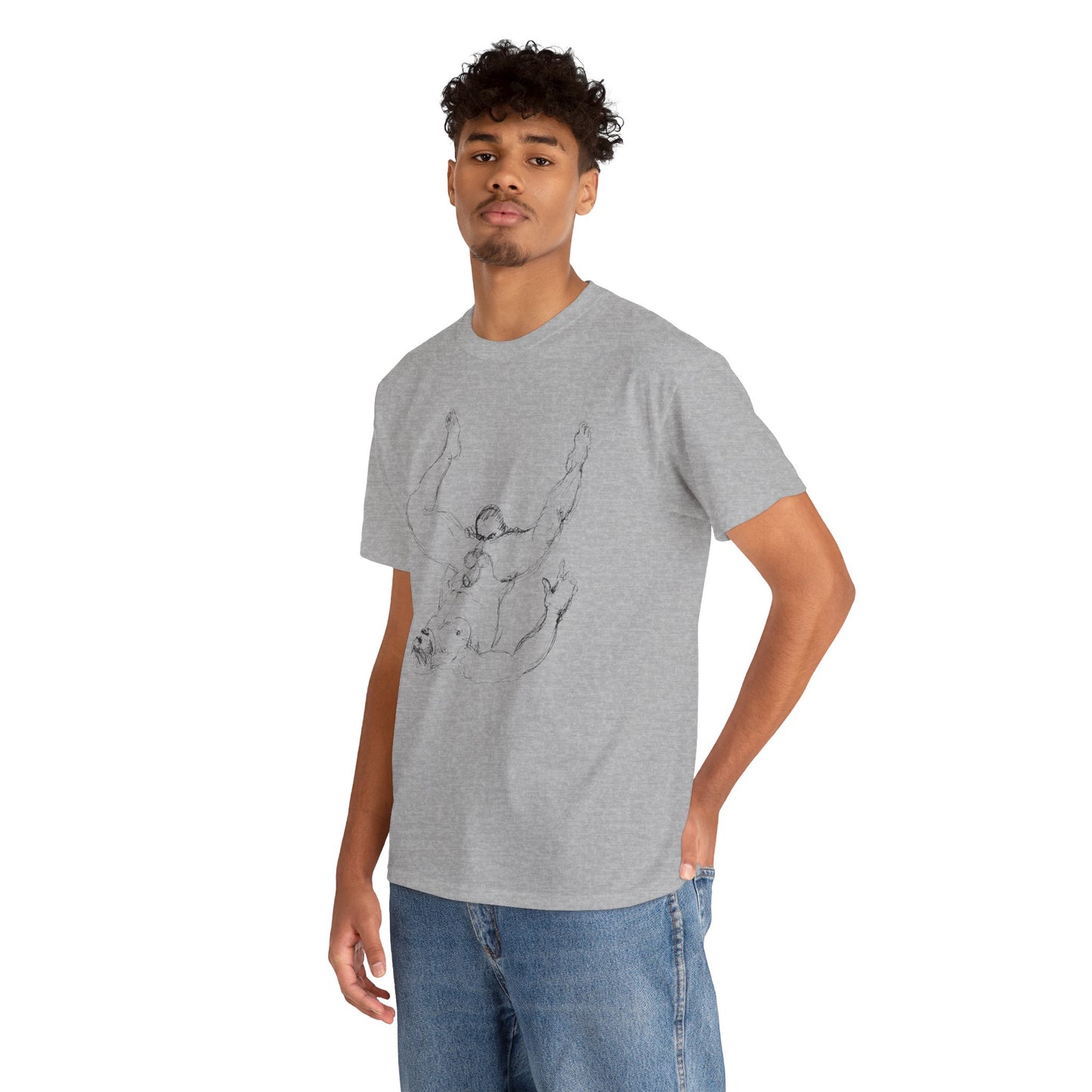 Gay Rimming Tshirt – Queer Erotic Art Tee with Line Drawing