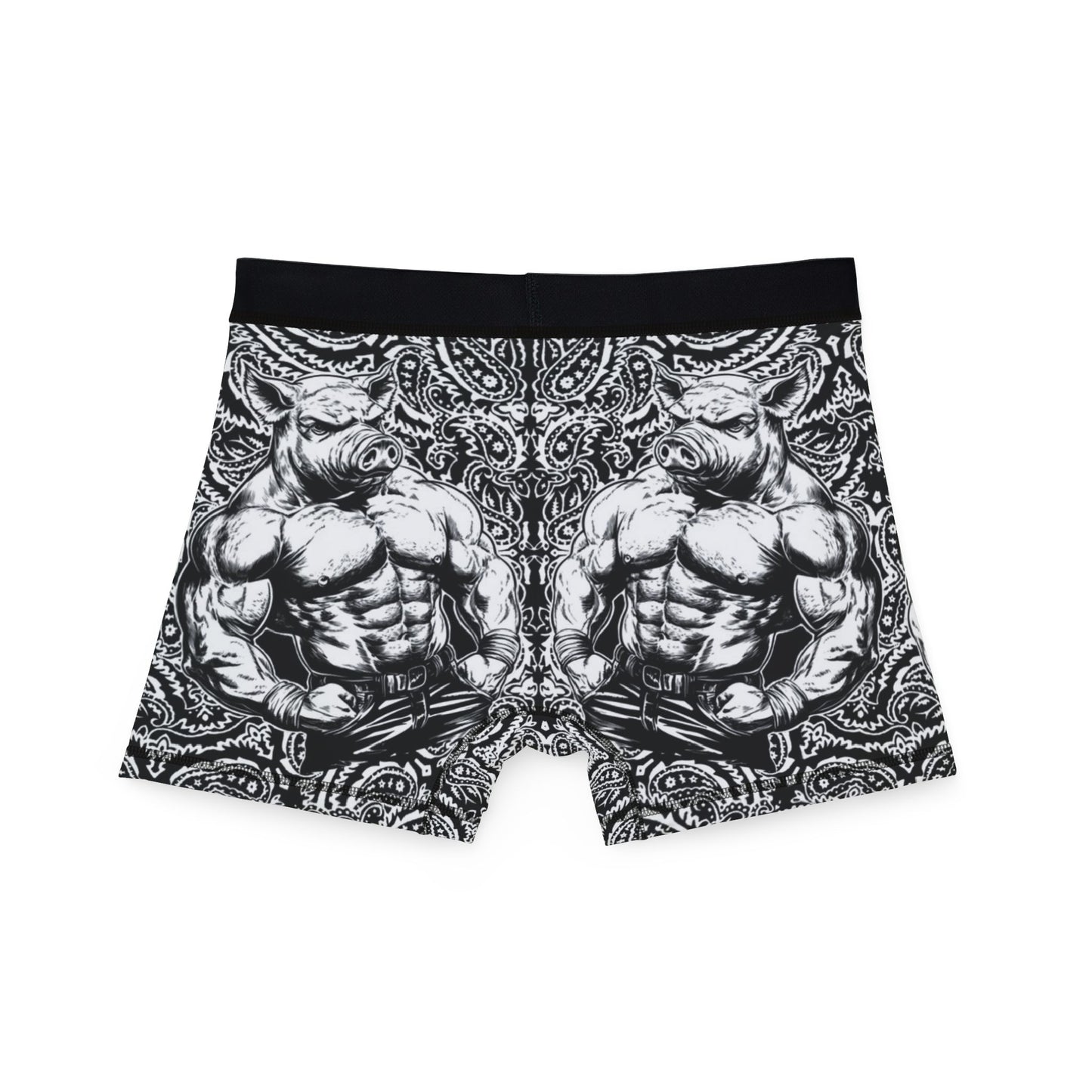 Pig Man - White Paisley -  Men's Boxer Briefs