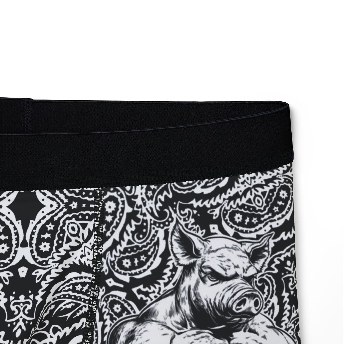 Pig Man - White Paisley -  Men's Boxer Briefs