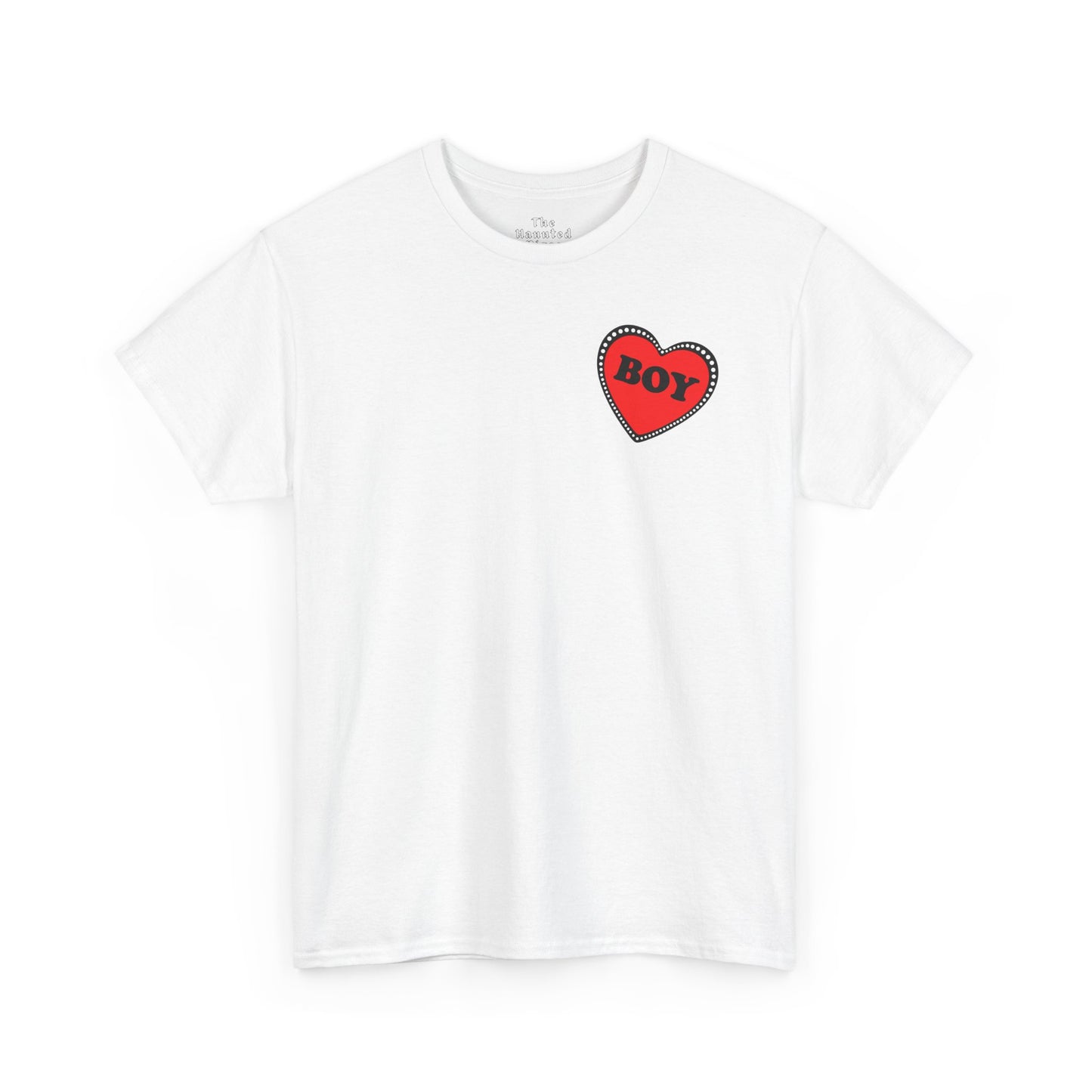 BOY Heart T-Shirt – Cute Queer Brat Tee with Red Heart Print