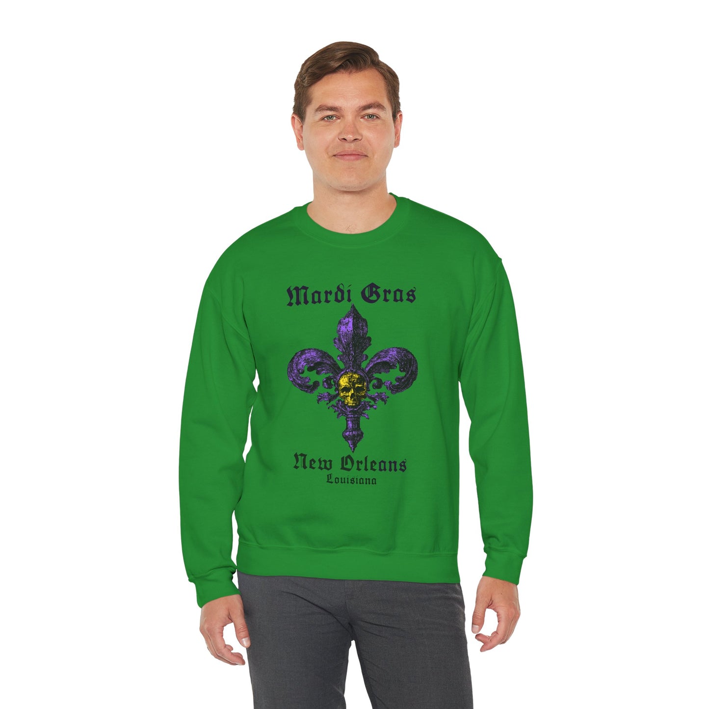 Mardi Gras Fleur De Lis with Skull - Sweatshirt