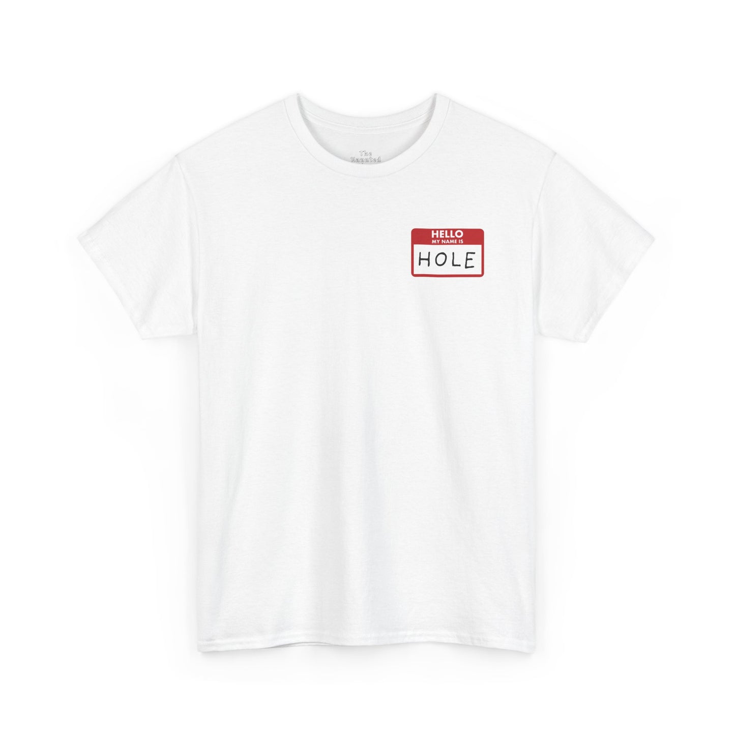 Hello My Name Is HOLE Tshirt – Queer Camp Name Tag Graphic Tee