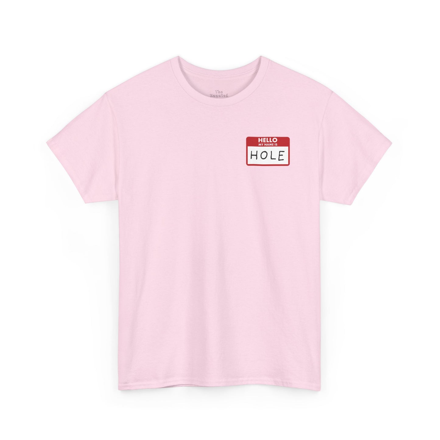 Hello My Name Is HOLE Tshirt – Queer Camp Name Tag Graphic Tee