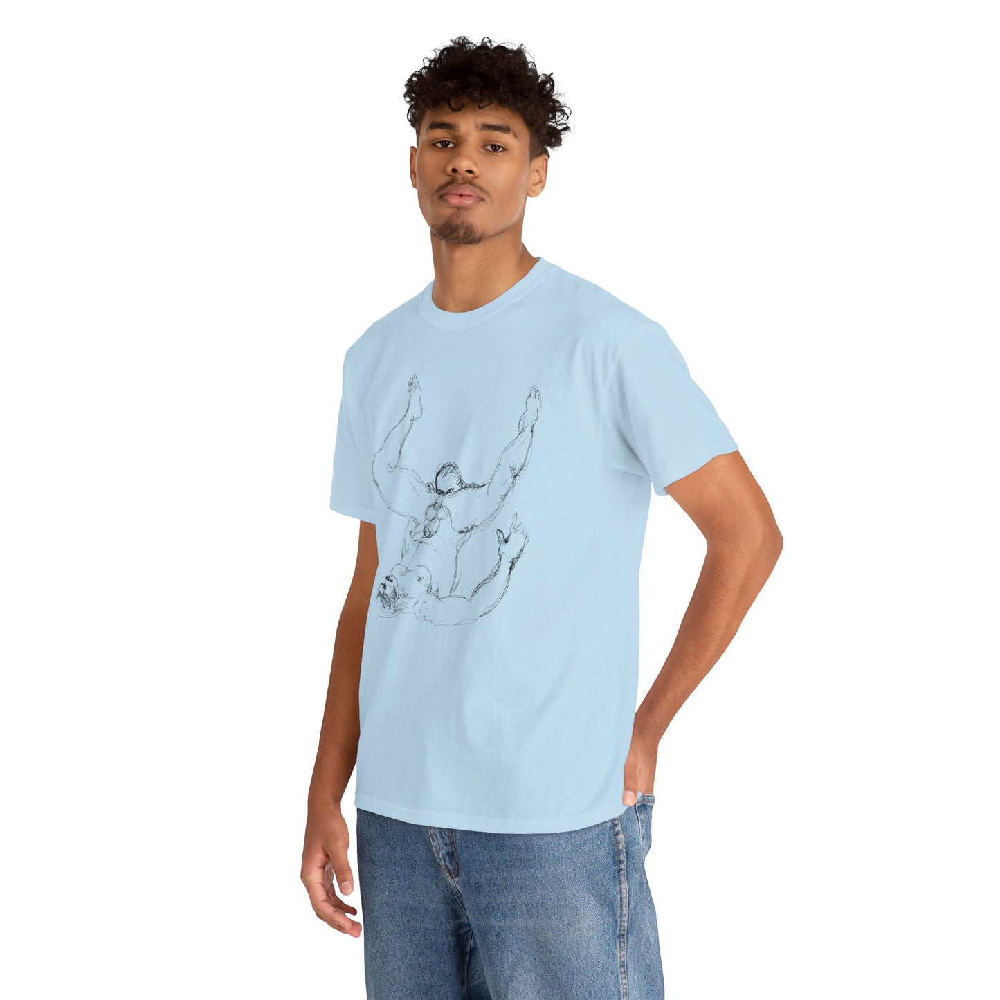 Gay Rimming Tshirt – Queer Erotic Art Tee with Line Drawing