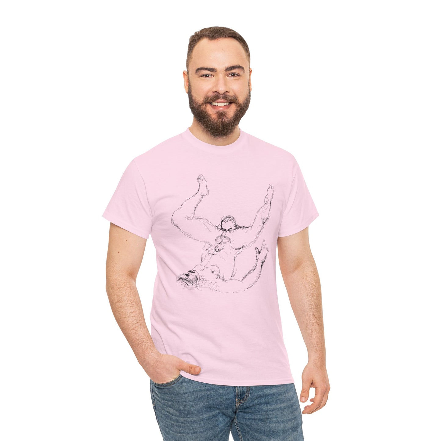Gay Rimming Tshirt – Queer Erotic Art Tee with Line Drawing
