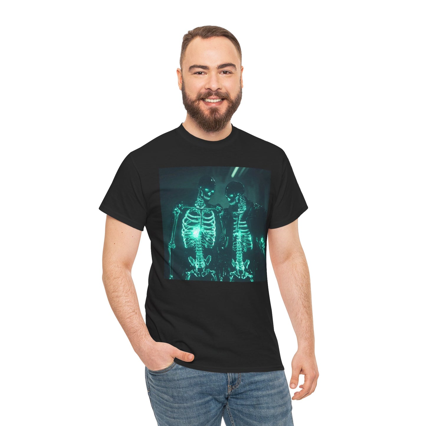 Glowing Skeleton Biker Rocker - Shirt