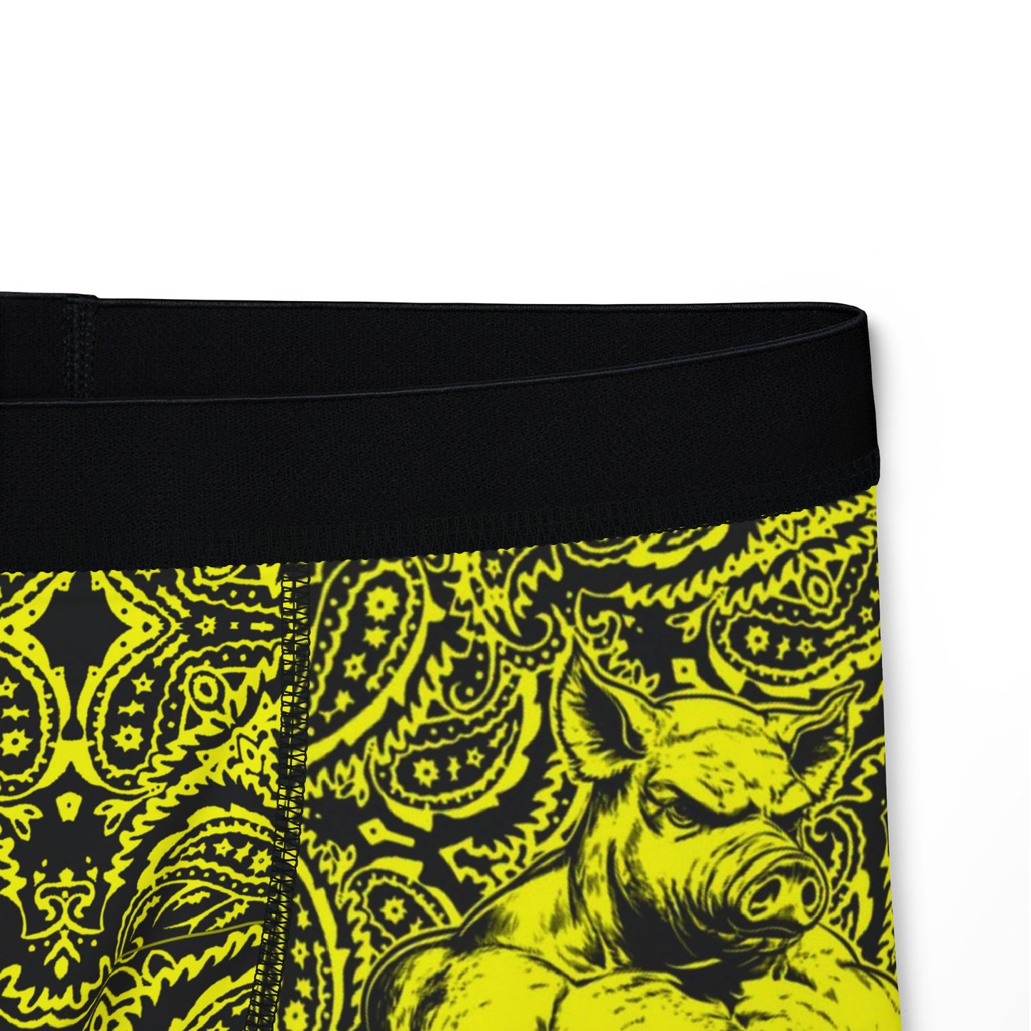 Pig Man - Yellow Paisley - Men's Boxer Briefs