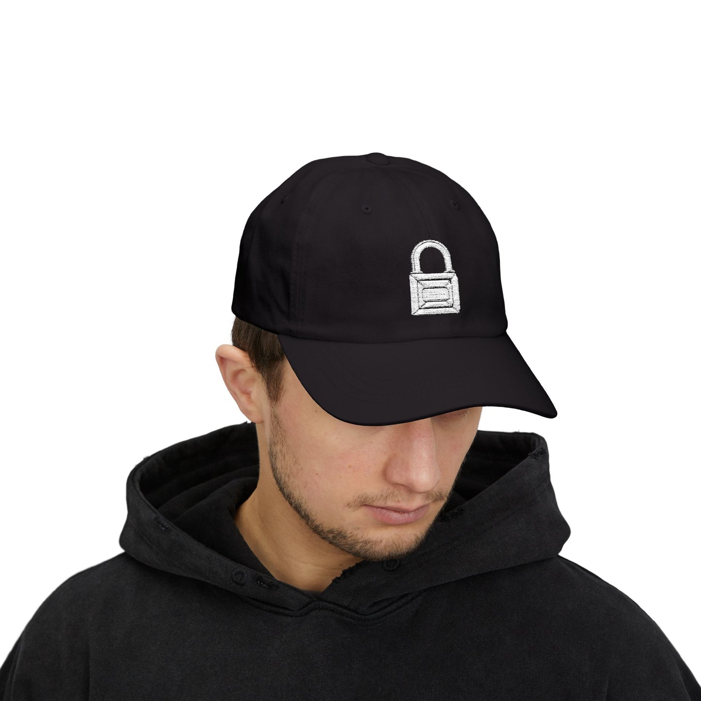 Embroidered Pad Lock Caged Sub Cap