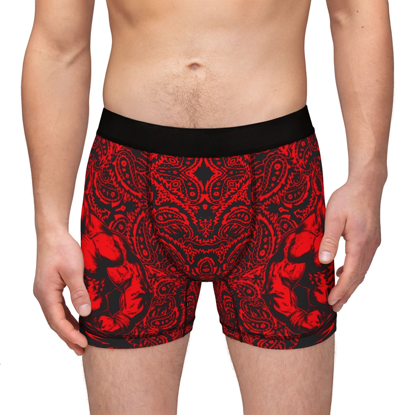 Pig Man - Red Paisley -  Men's Boxer Briefs