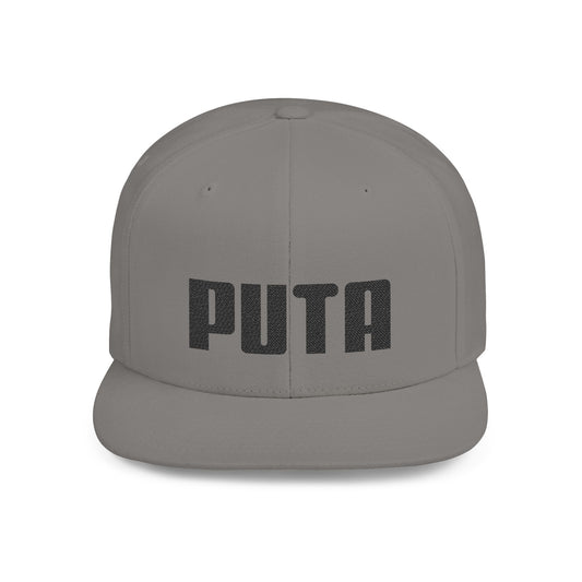 Puta - Black Stitching- Flat Bill Snapback Hat