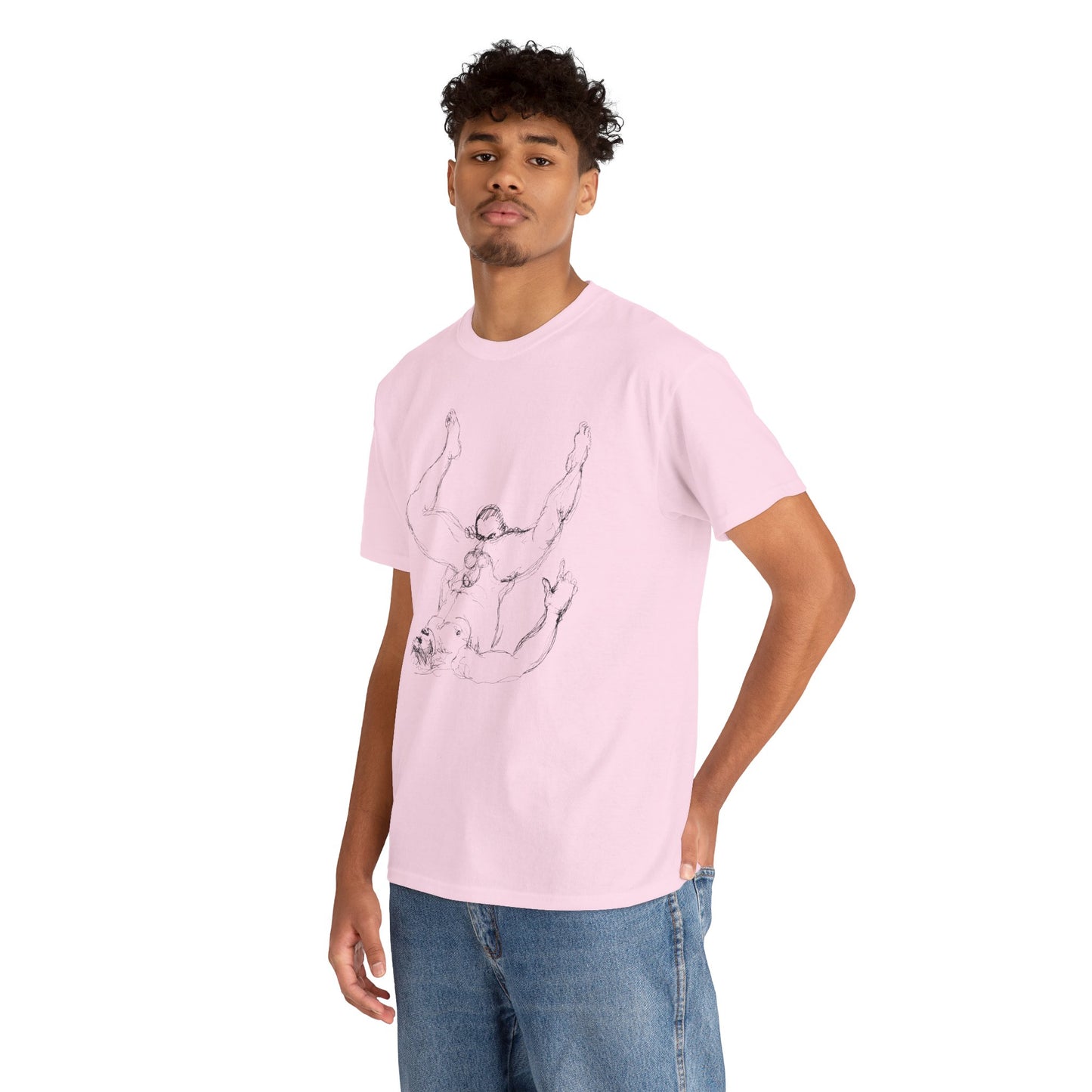 Gay Rimming Tshirt – Queer Erotic Art Tee with Line Drawing
