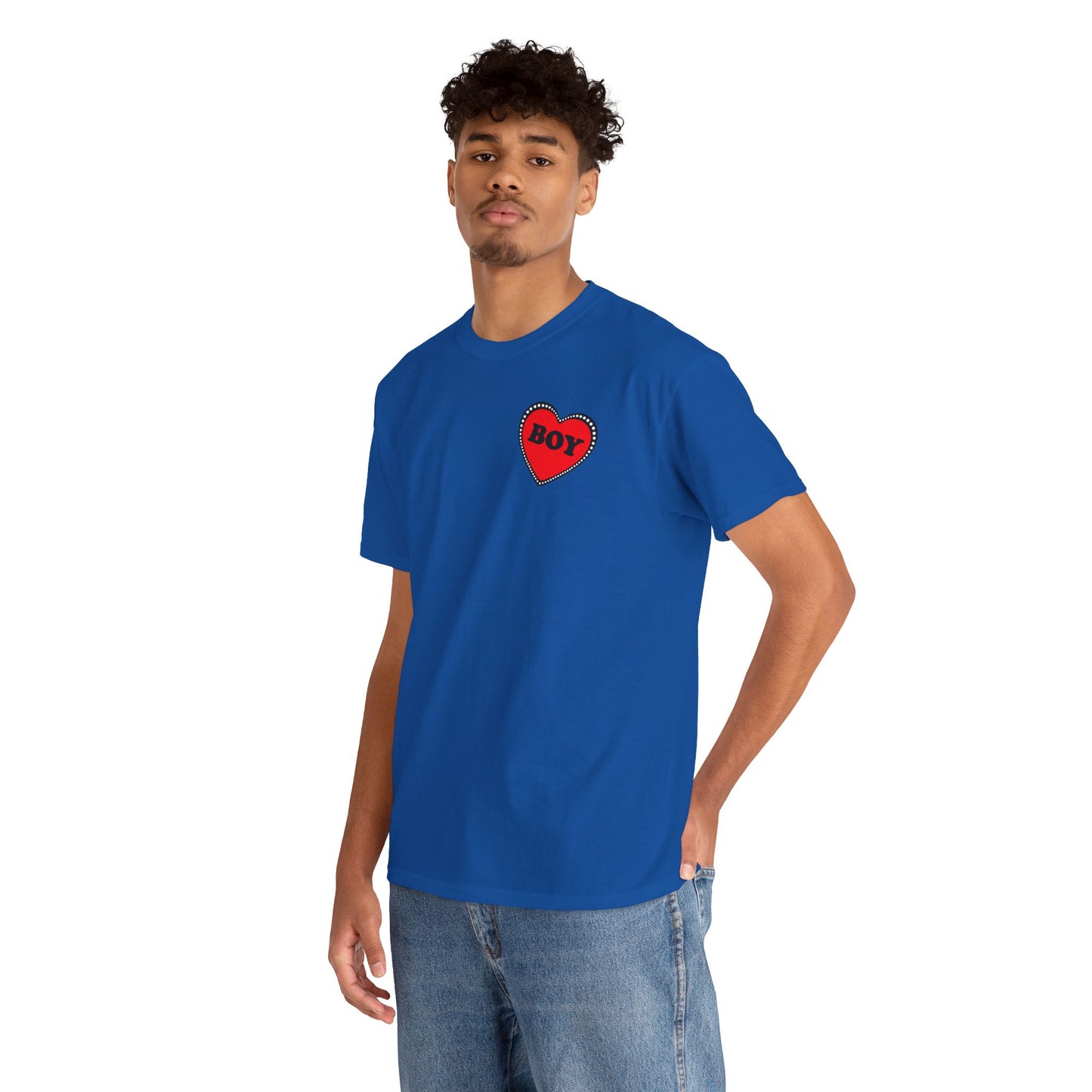 BOY Heart T-Shirt – Cute Queer Brat Tee with Red Heart Print