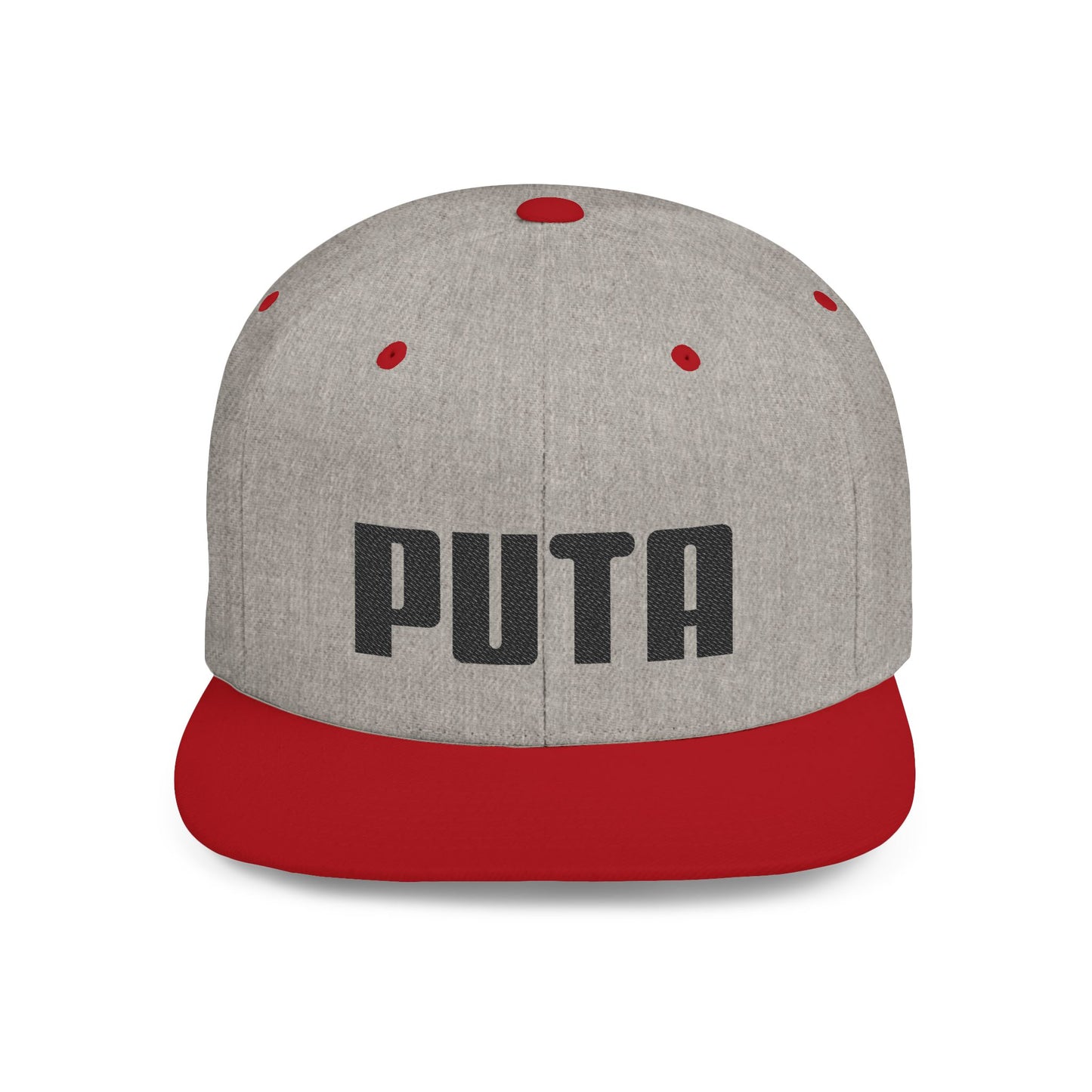 Puta - Black Stitching- Flat Bill Snapback Hat