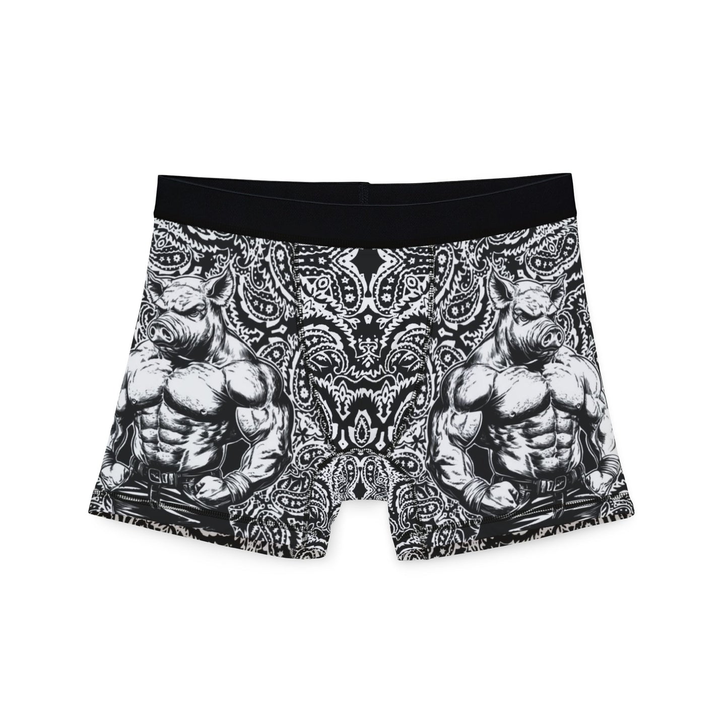 Pig Man - White Paisley -  Men's Boxer Briefs