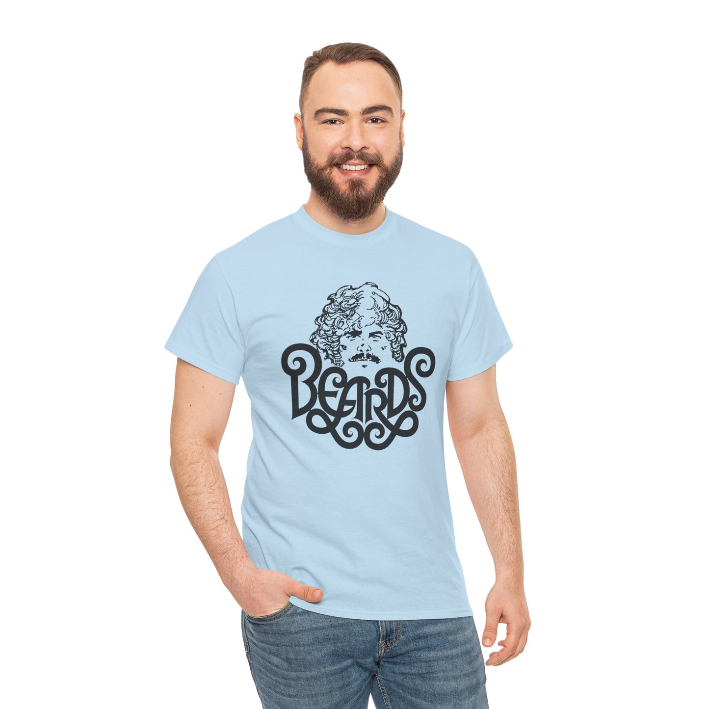 Beards Tshirt – Retro Gay Bear Tee with Vintage Script