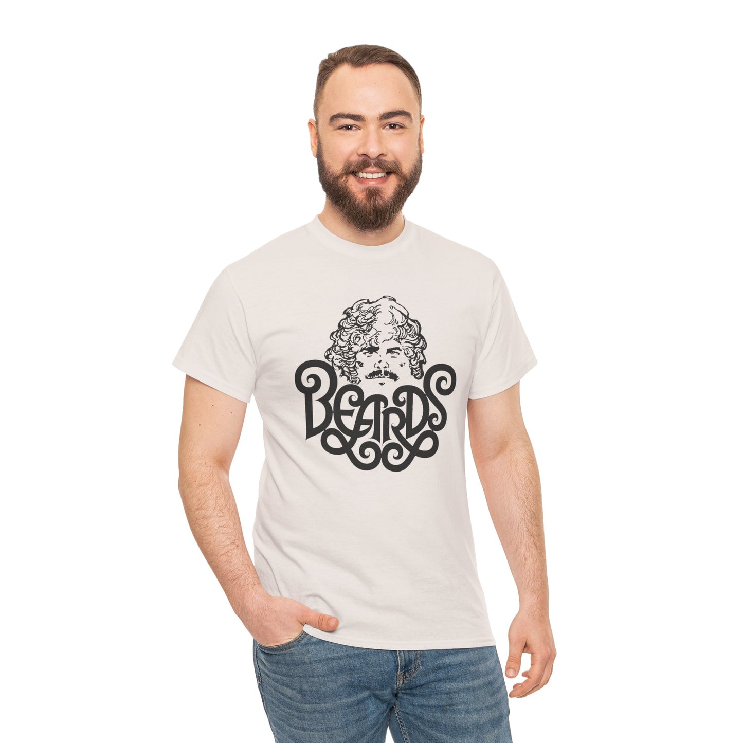 Beards Tshirt – Retro Gay Bear Tee with Vintage Script