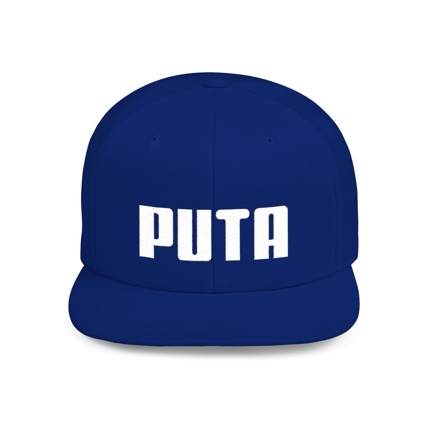 Puta - White Stitching - Flat Bill Snapback Hat