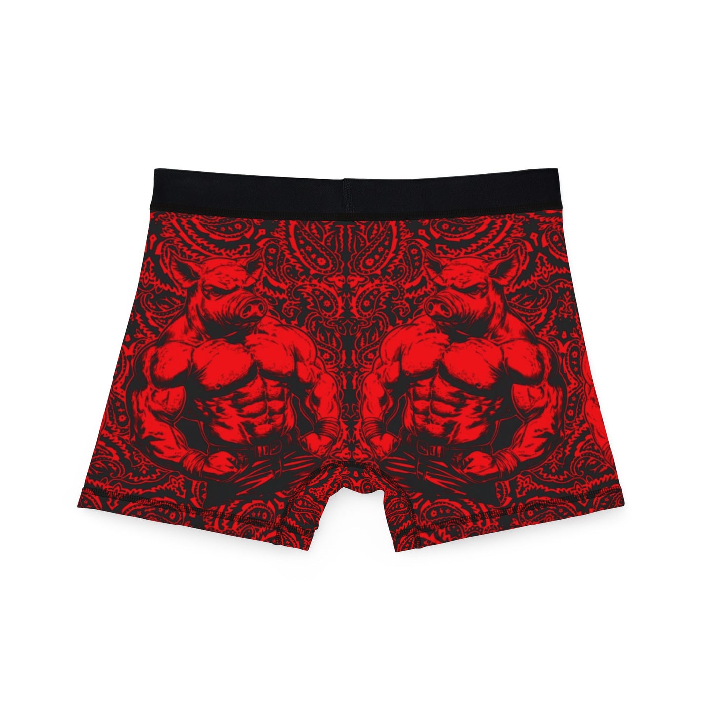 Pig Man - Red Paisley -  Men's Boxer Briefs