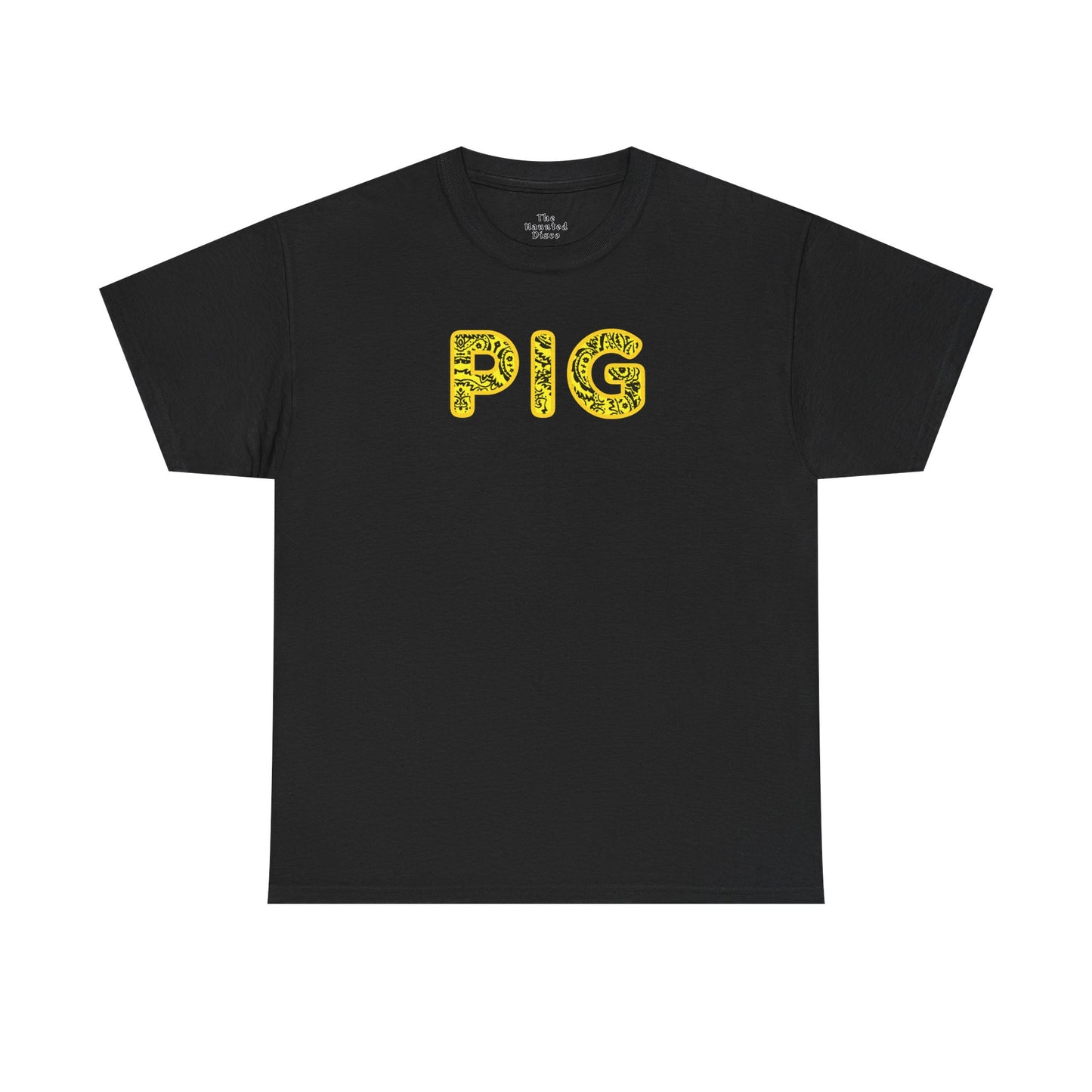 Pig - Yellow Paisley Bandana Font - Piss