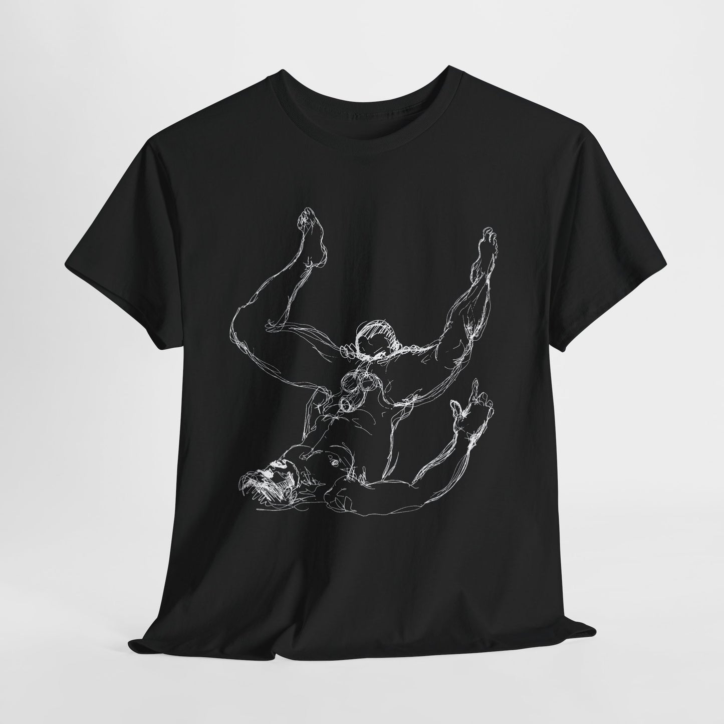 Gay Rimming Tshirt – Queer Erotic Art Tee with Line Drawing