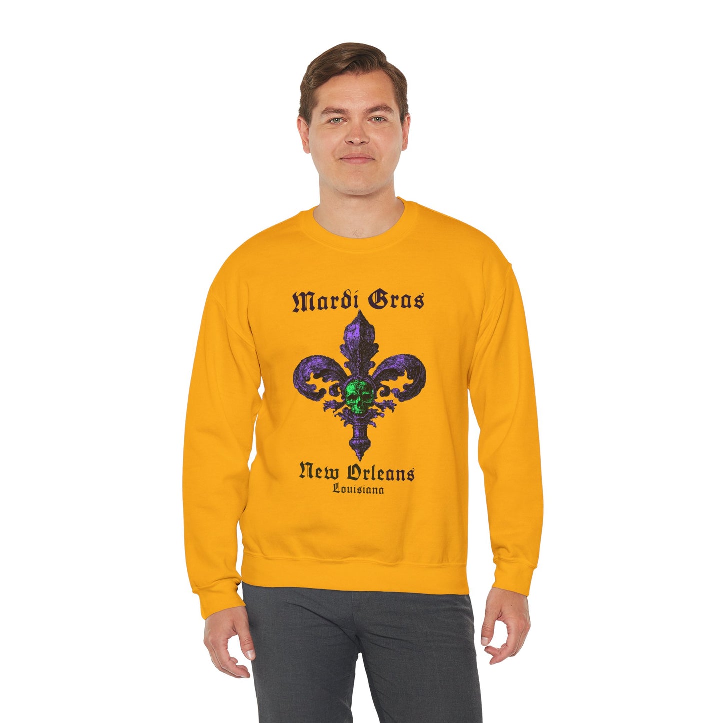 Mardi Gras Fleur De Lis with Skull - Sweatshirt