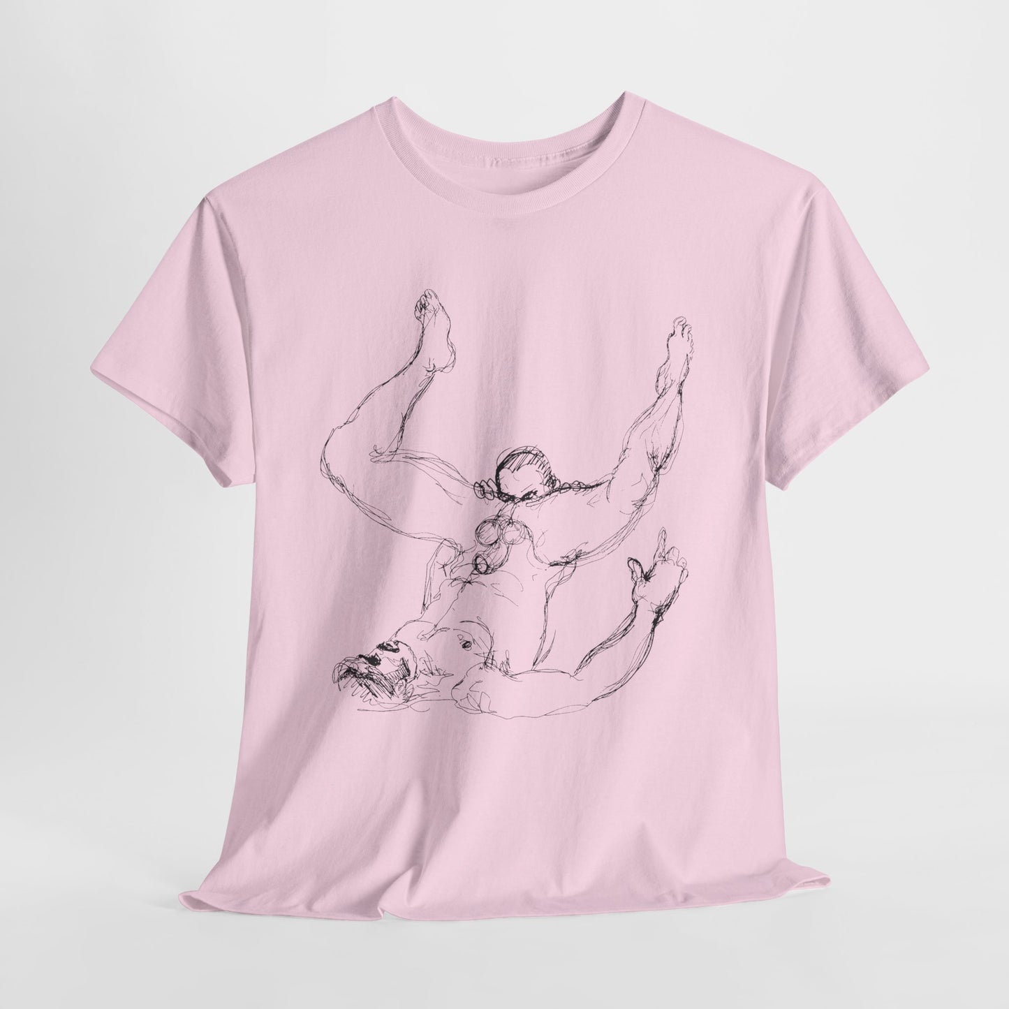 Gay Rimming Tshirt – Queer Erotic Art Tee with Line Drawing