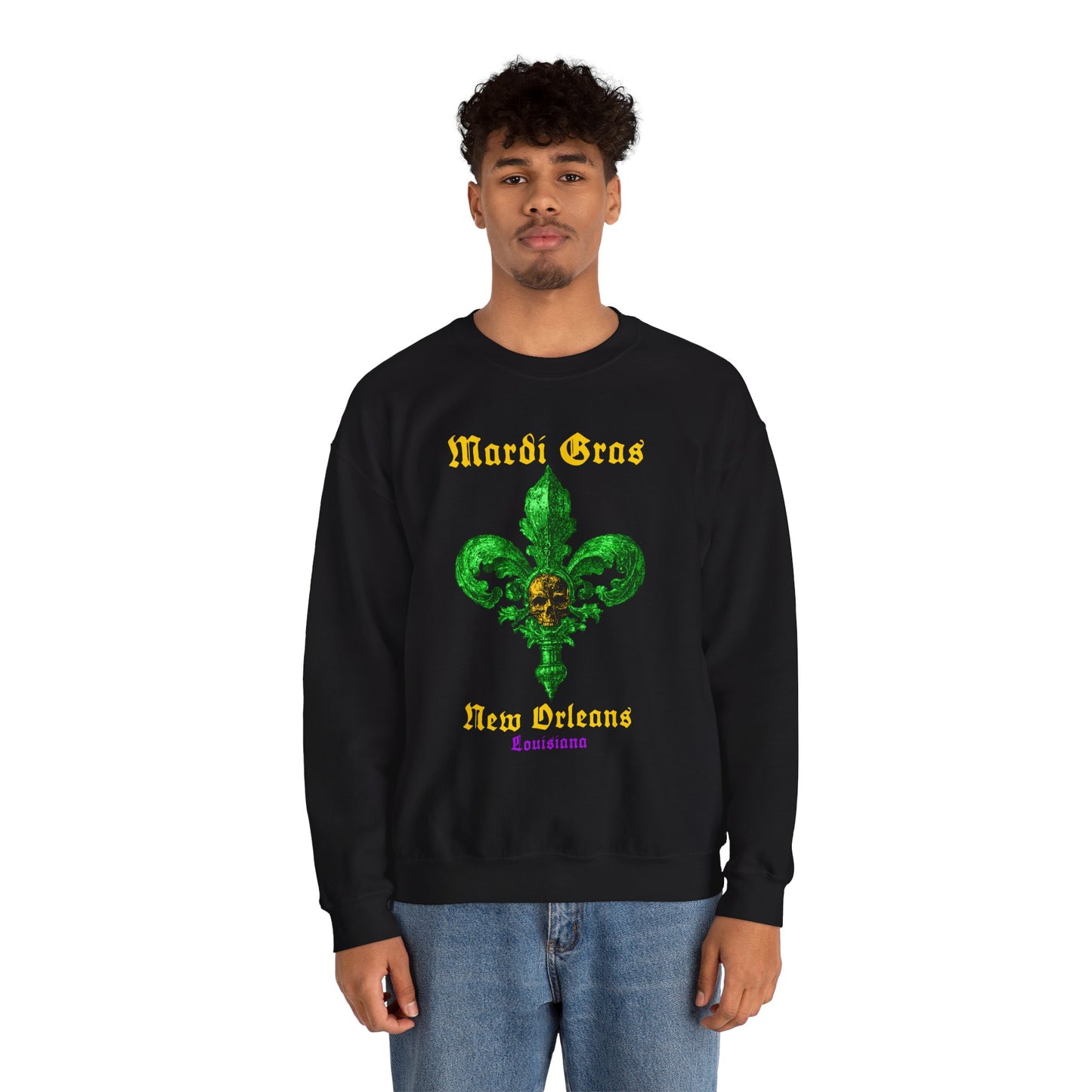 Mardi Gras Fleur De Lis with Skull - Sweatshirt