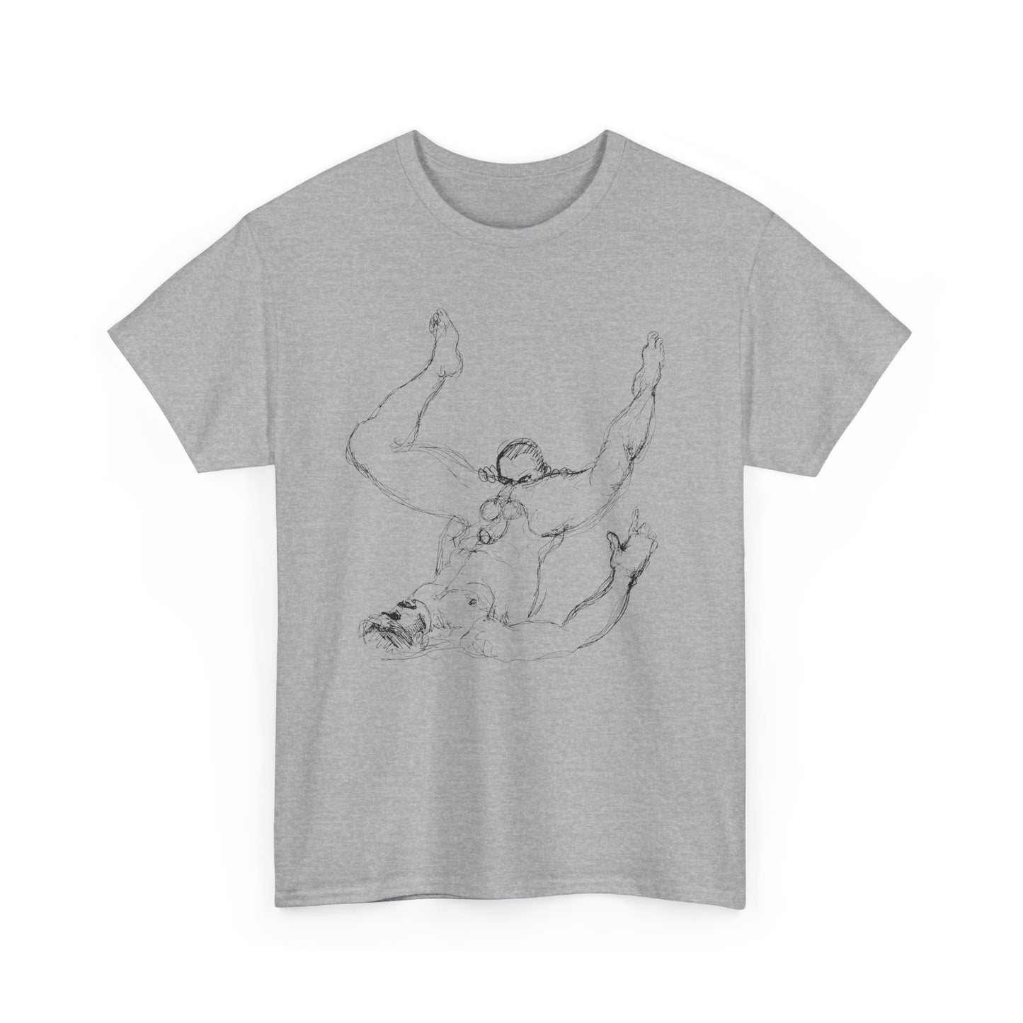 Gay Rimming Tshirt – Queer Erotic Art Tee with Line Drawing