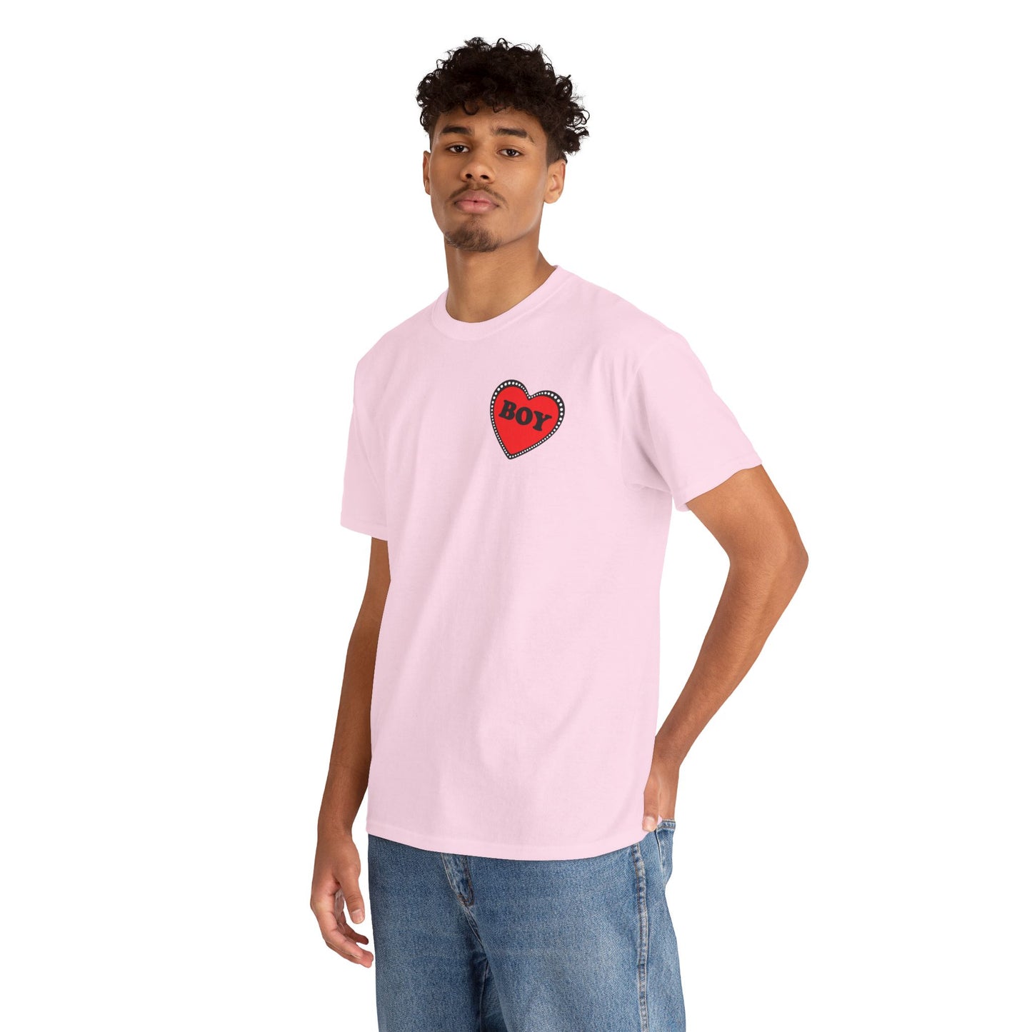 BOY Heart T-Shirt – Cute Queer Brat Tee with Red Heart Print