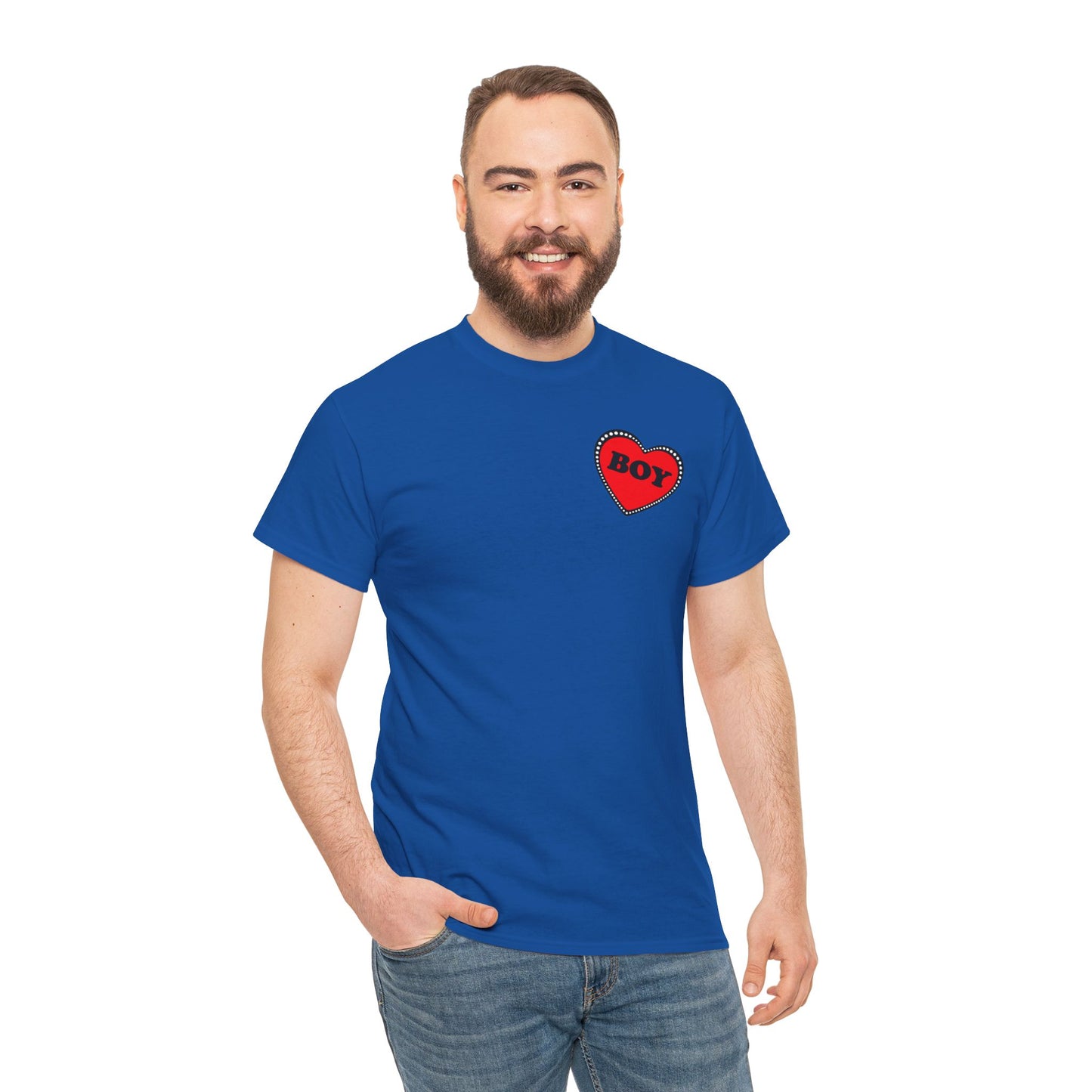 BOY Heart T-Shirt – Cute Queer Brat Tee with Red Heart Print