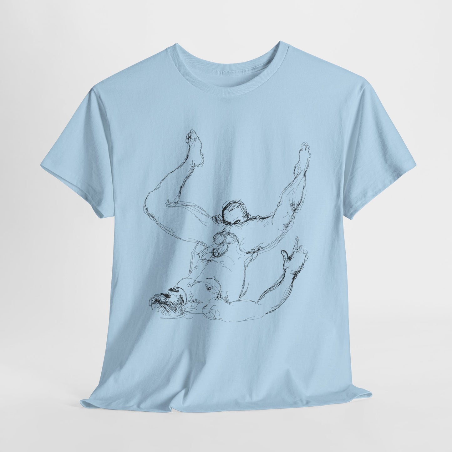 Gay Rimming Tshirt – Queer Erotic Art Tee with Line Drawing