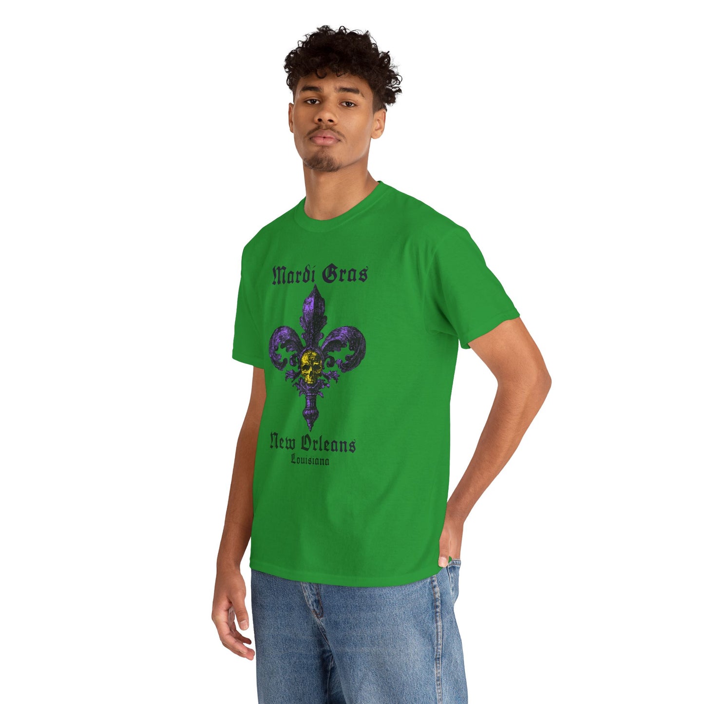 Mardi Gras Fleur-de-Lis Skull T-Shirt | New Orleans Graphic Tee