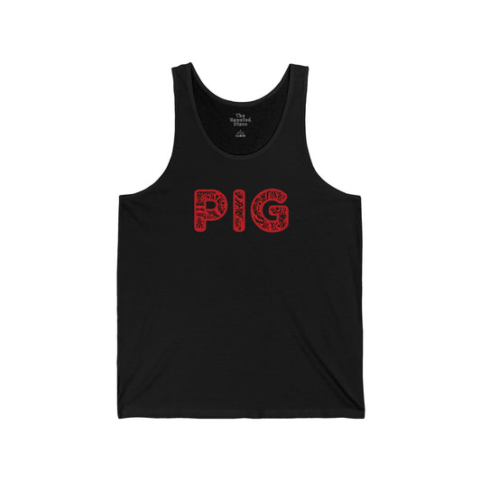 PIG - Red Paisley - Tank Top