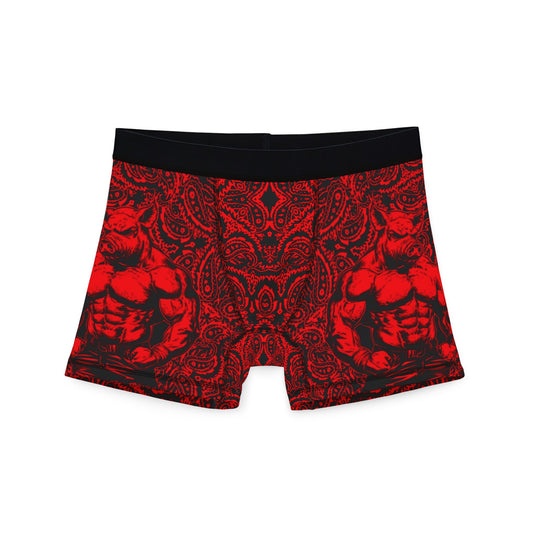 Pig Man - Red Paisley -  Men's Boxer Briefs