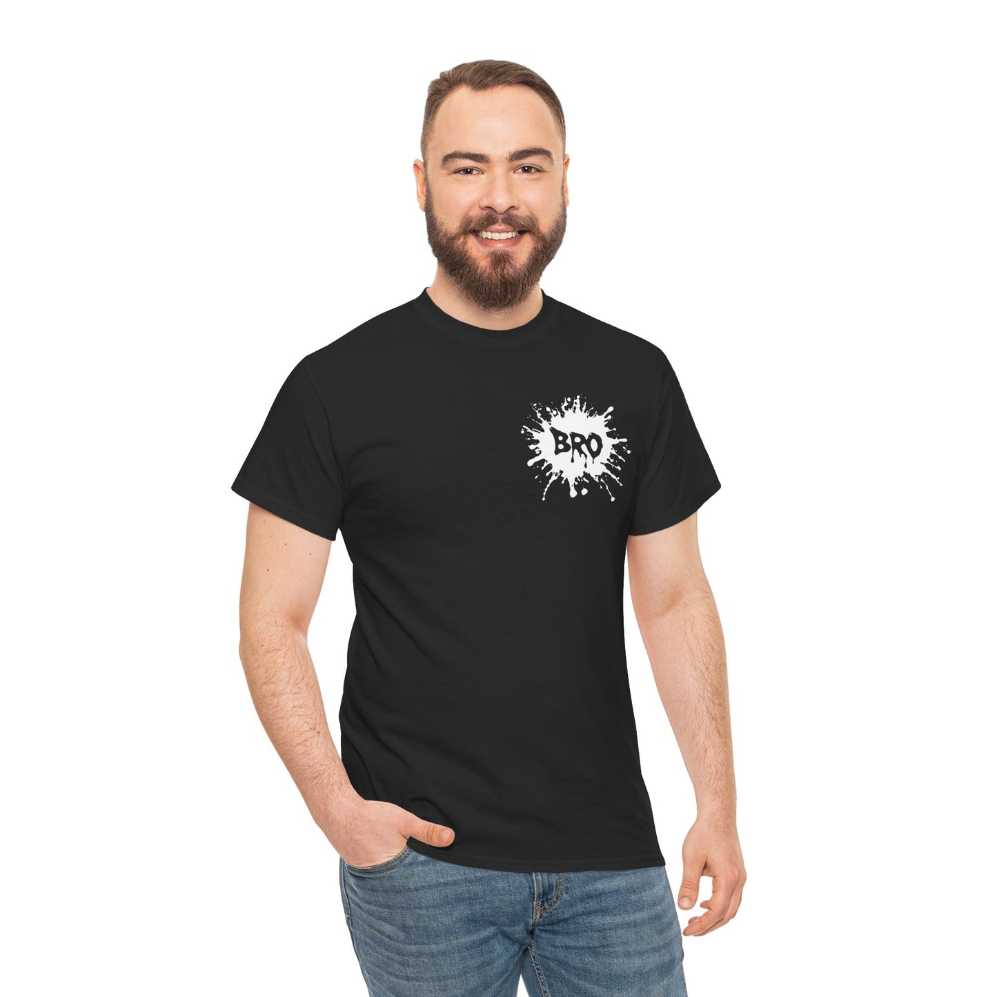 BRO Tshirt – Masc 4 Masc Gay Tee with Cum Splatter Graphic