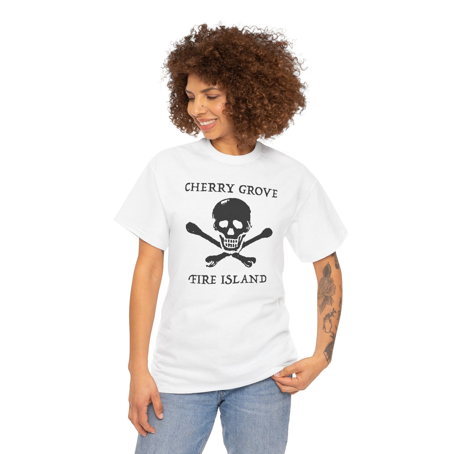 Cherry Grove Fire Island Skull Graphic T-Shirt