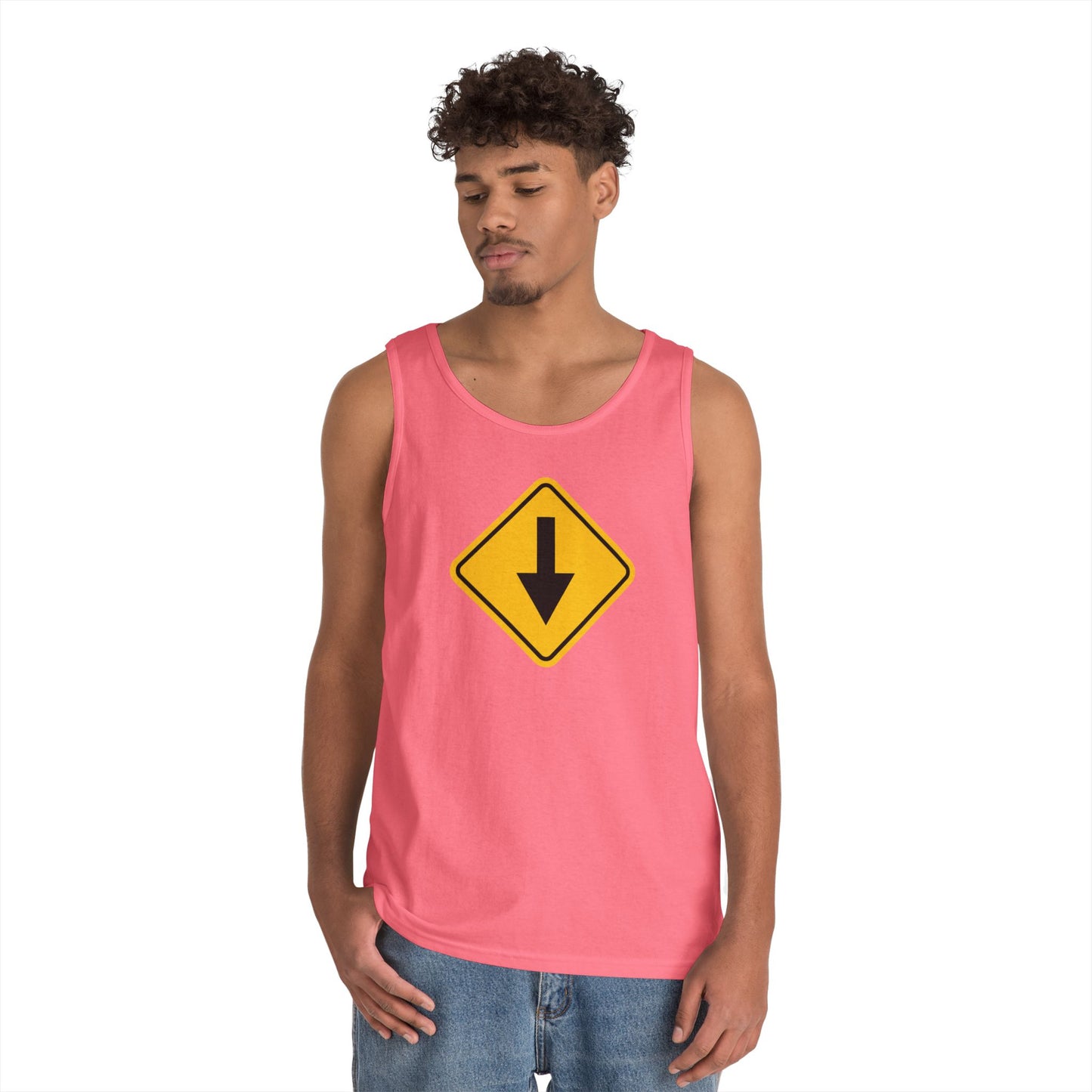 Bottom Down Arrow Road Sign Tank