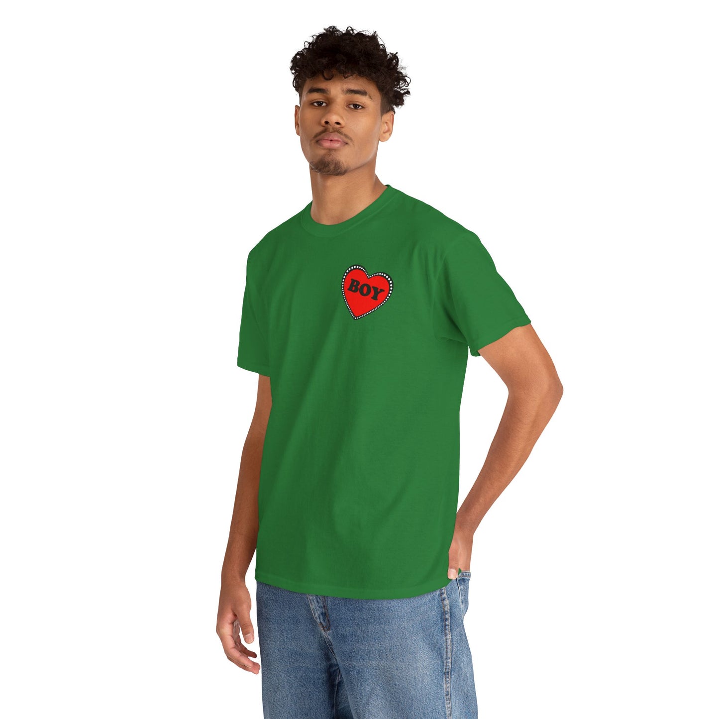BOY Heart T-Shirt – Cute Queer Brat Tee with Red Heart Print