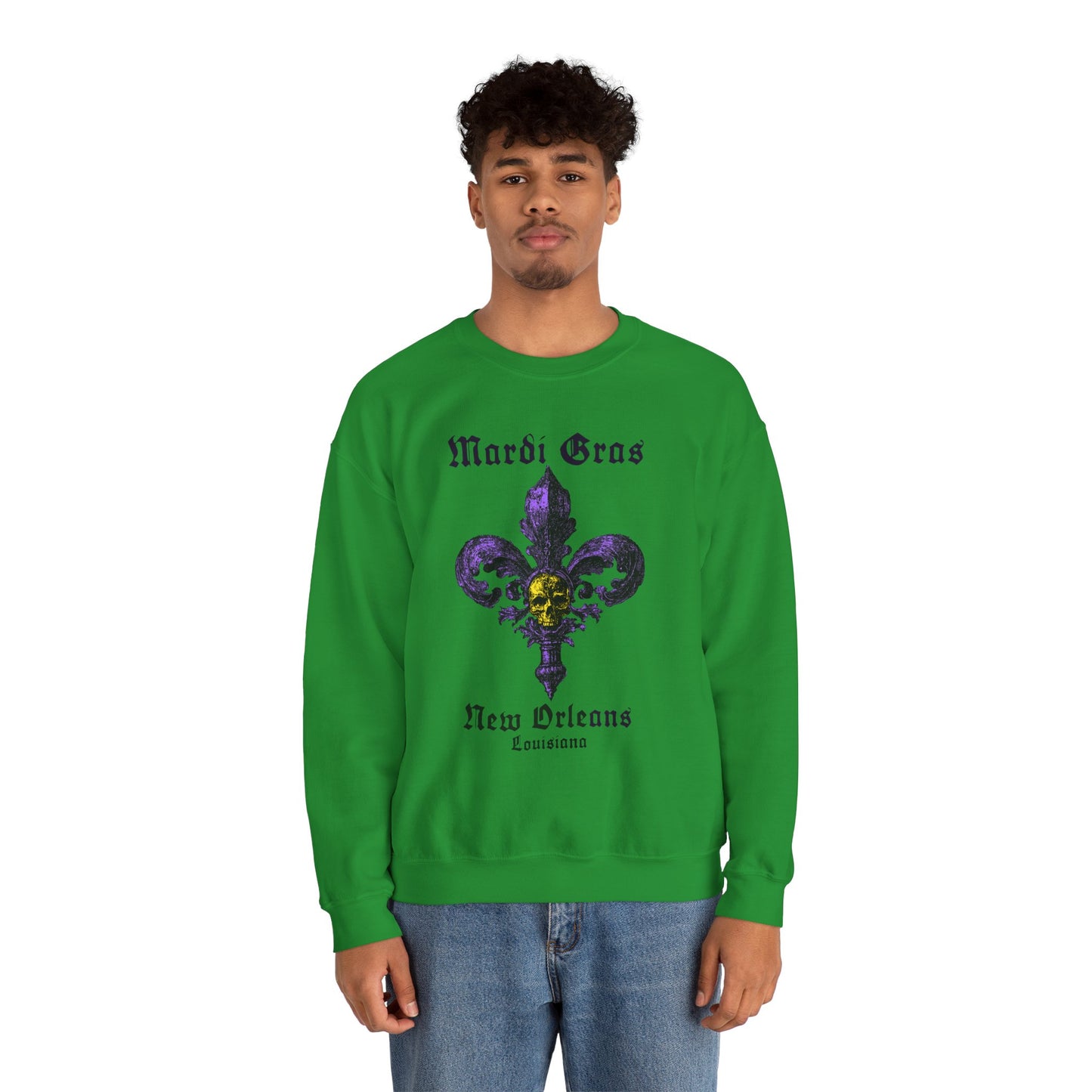 Mardi Gras Fleur De Lis with Skull - Sweatshirt