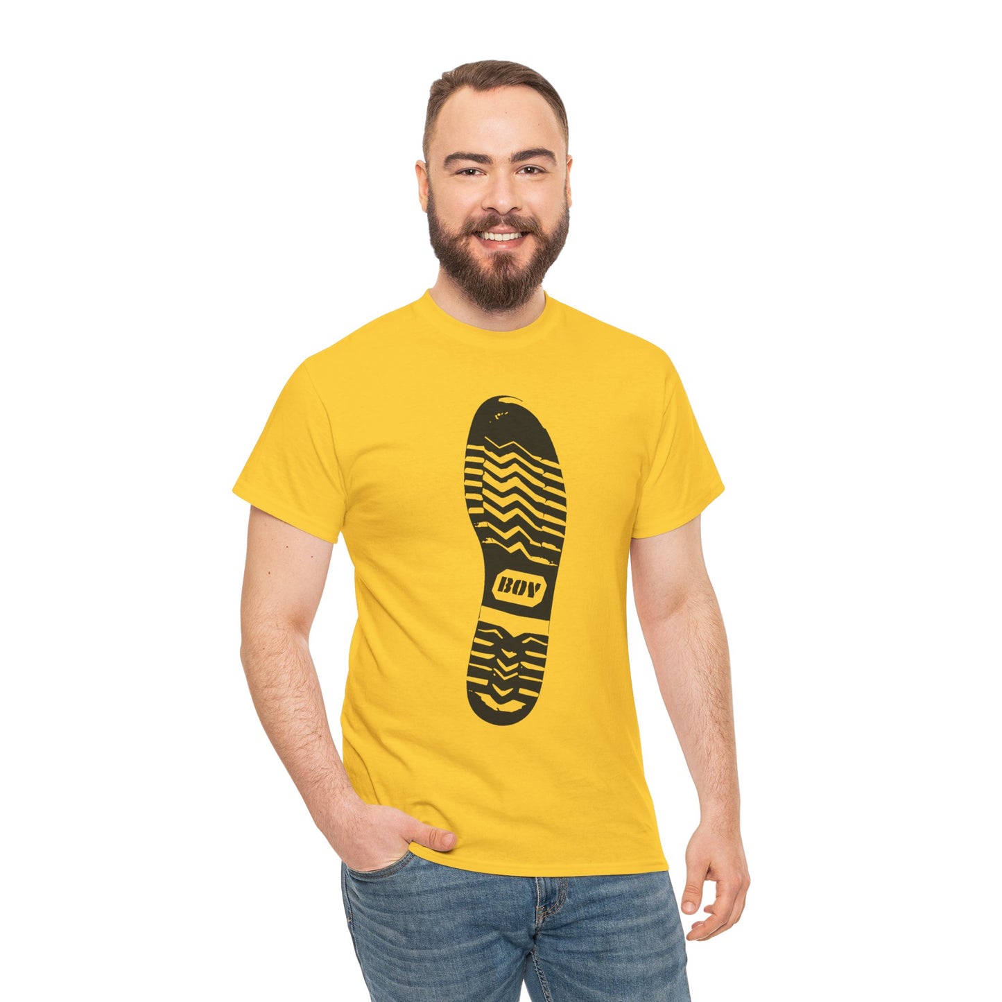 Boy Boot Tread Tshirt | Leather Kink Fetish Sub Tee | BDSM Bondage T-shirt | Gay Fetishwear Shirt | Queer Leather Streetwear