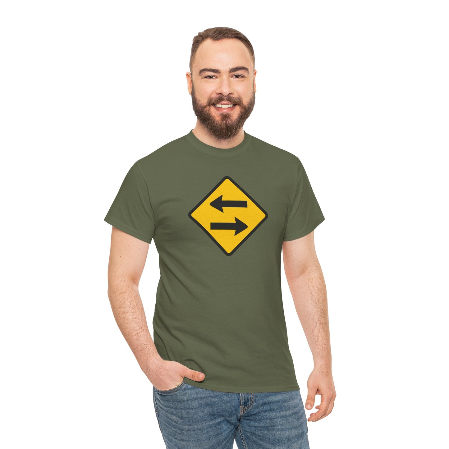 Side Two-Way Traffic Sign Tee